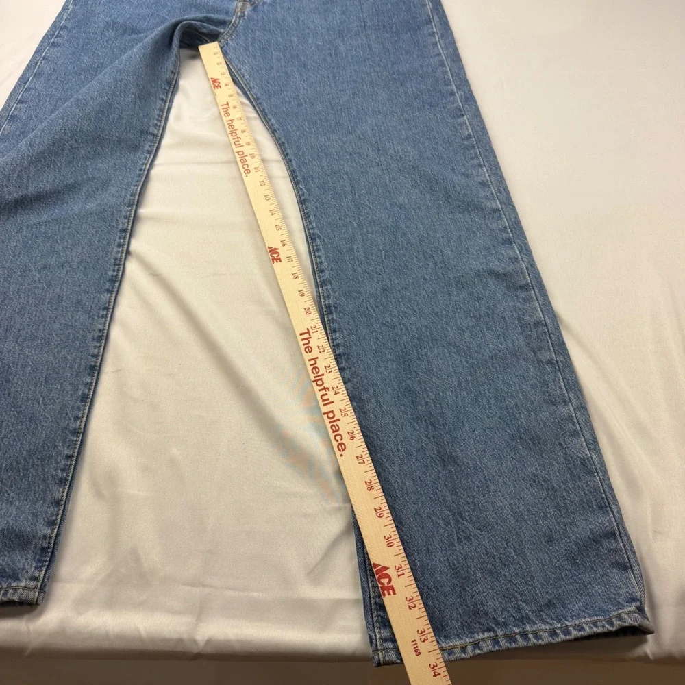 Levis 501 Original Fit Jeans Mens 40x34 Blue Denim Straight Leg Button Fly